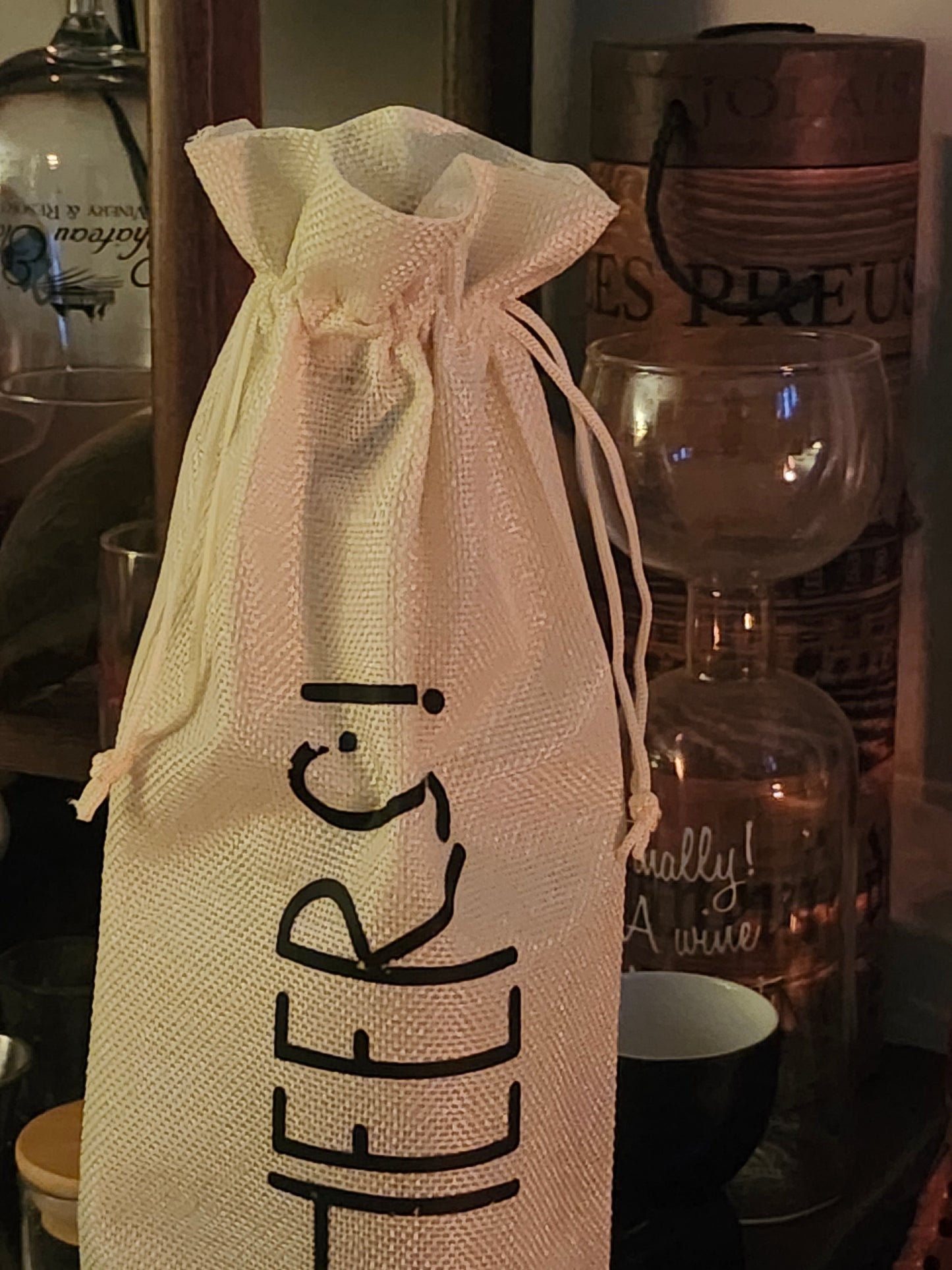Wine Bottle Bag-"CHEERS"