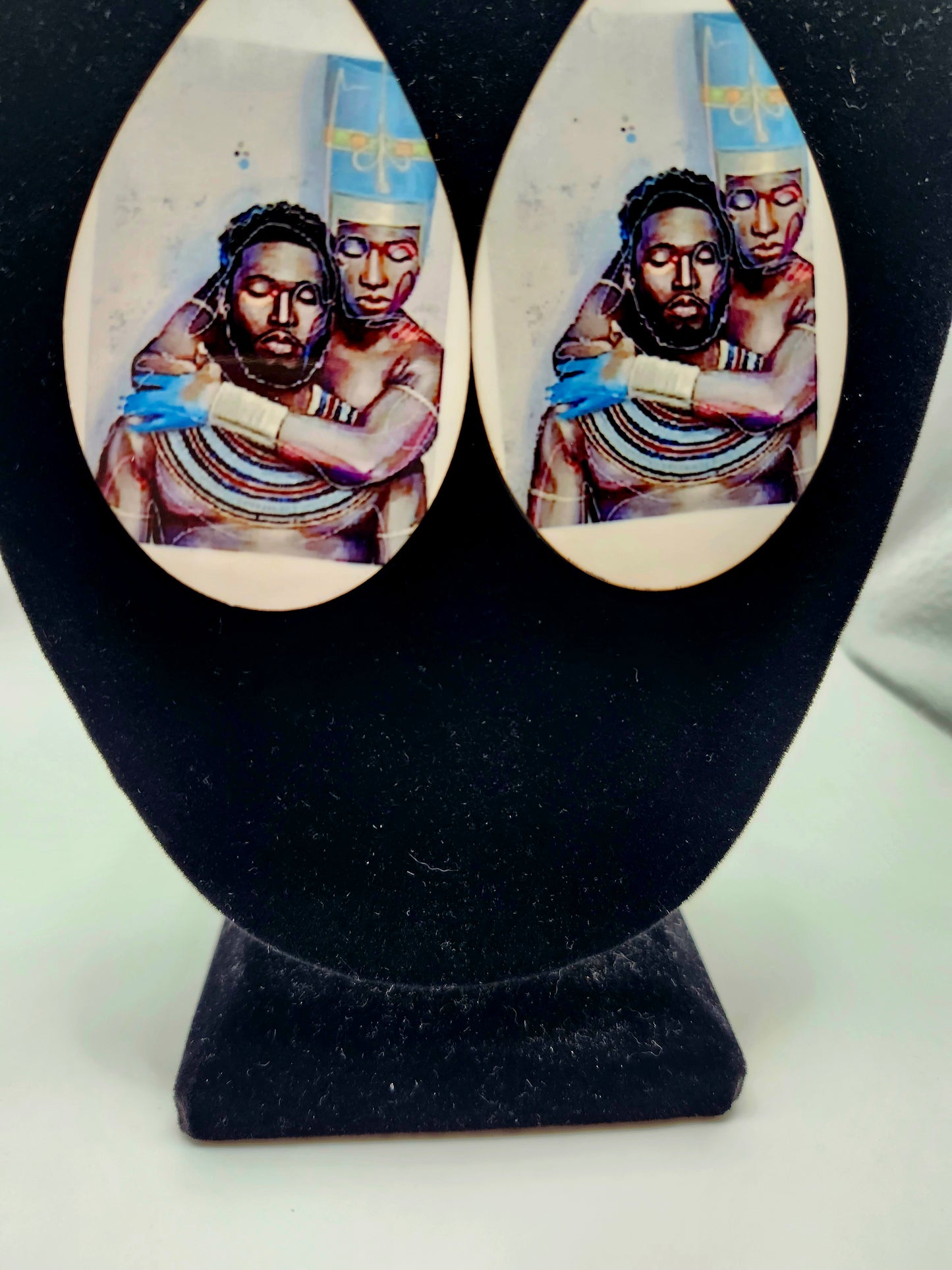 Black Love Teardrop Sublimation Earrings