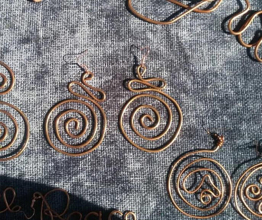 Gold Wire Design Earrings