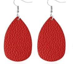 Faux Leather Teardrops Earrings