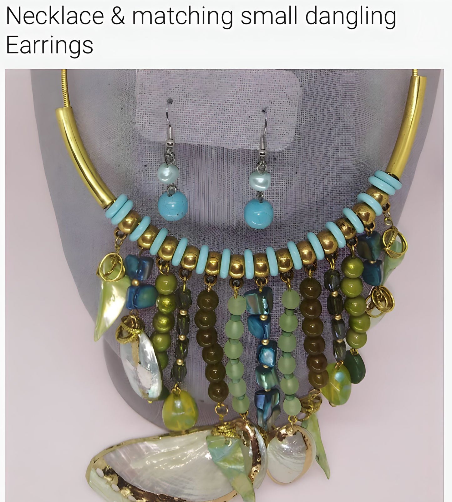 Custom Beaded Necklace with Matching Earrings