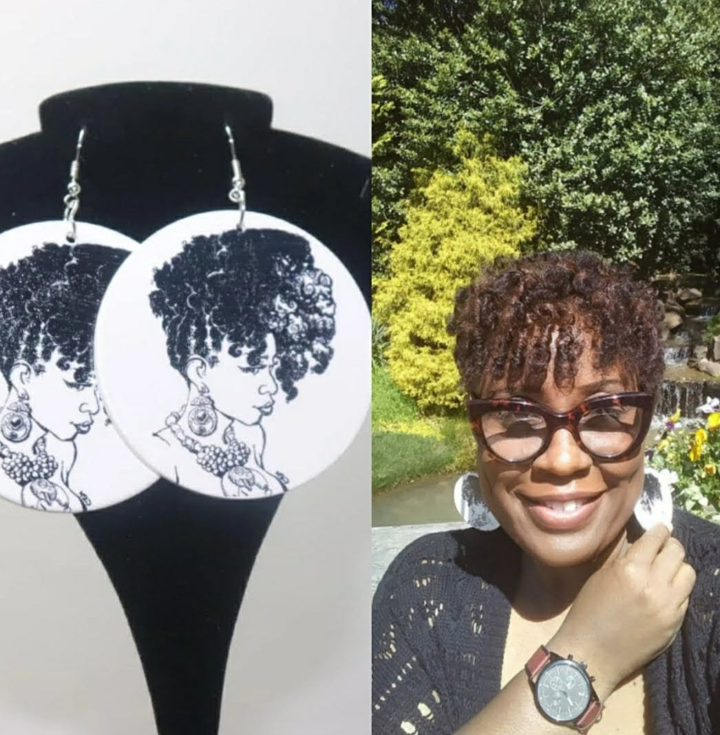 Sublimation Design B&W Earrings
